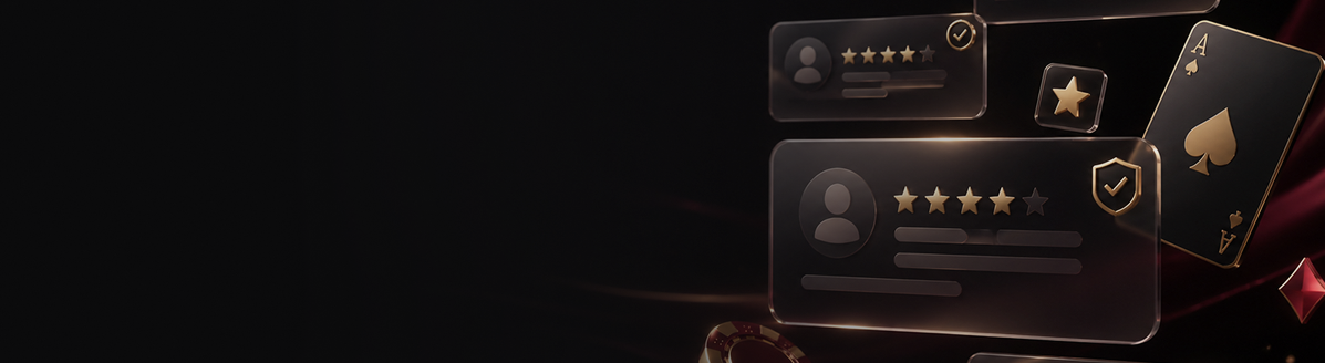&nbsp;
Teilen Sie Ihre Casino-Erfahrung
Erstellen Sie ein kostenloses Profil, um eine Bewertung zu schreiben, ein Casino zu bewerten und anderen Nutzern beim Vergleich zu helfen.